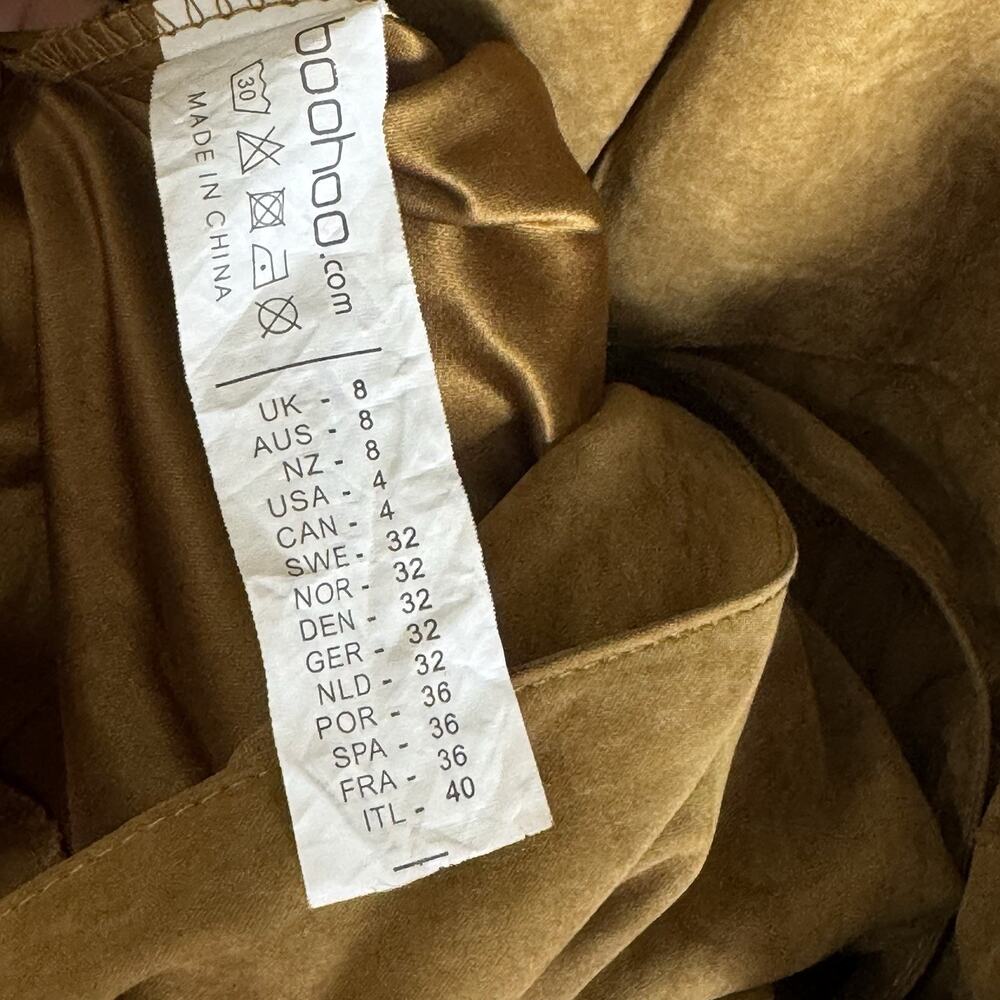 BOOHOO Hooded Drawstring Open Women’s Size 4 Brown Lightweight Parka Jacket - Picture 10 of 11
